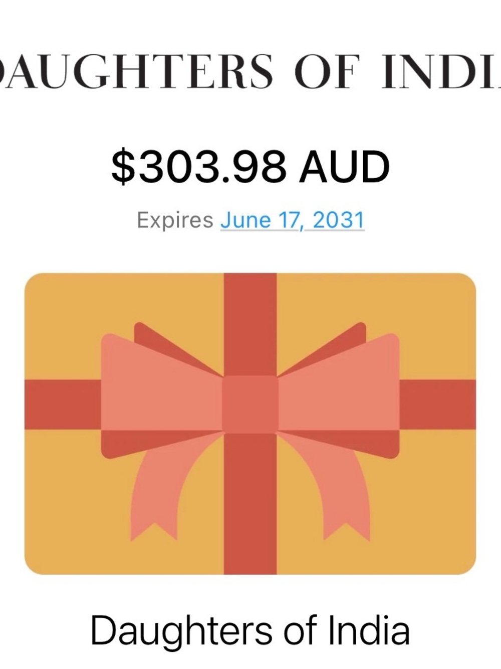 Daughters of India Gift Card